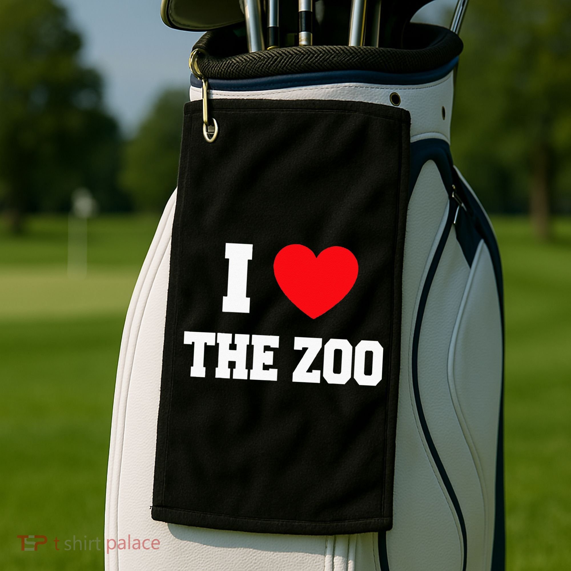 I Love The Zoo Golf Towel