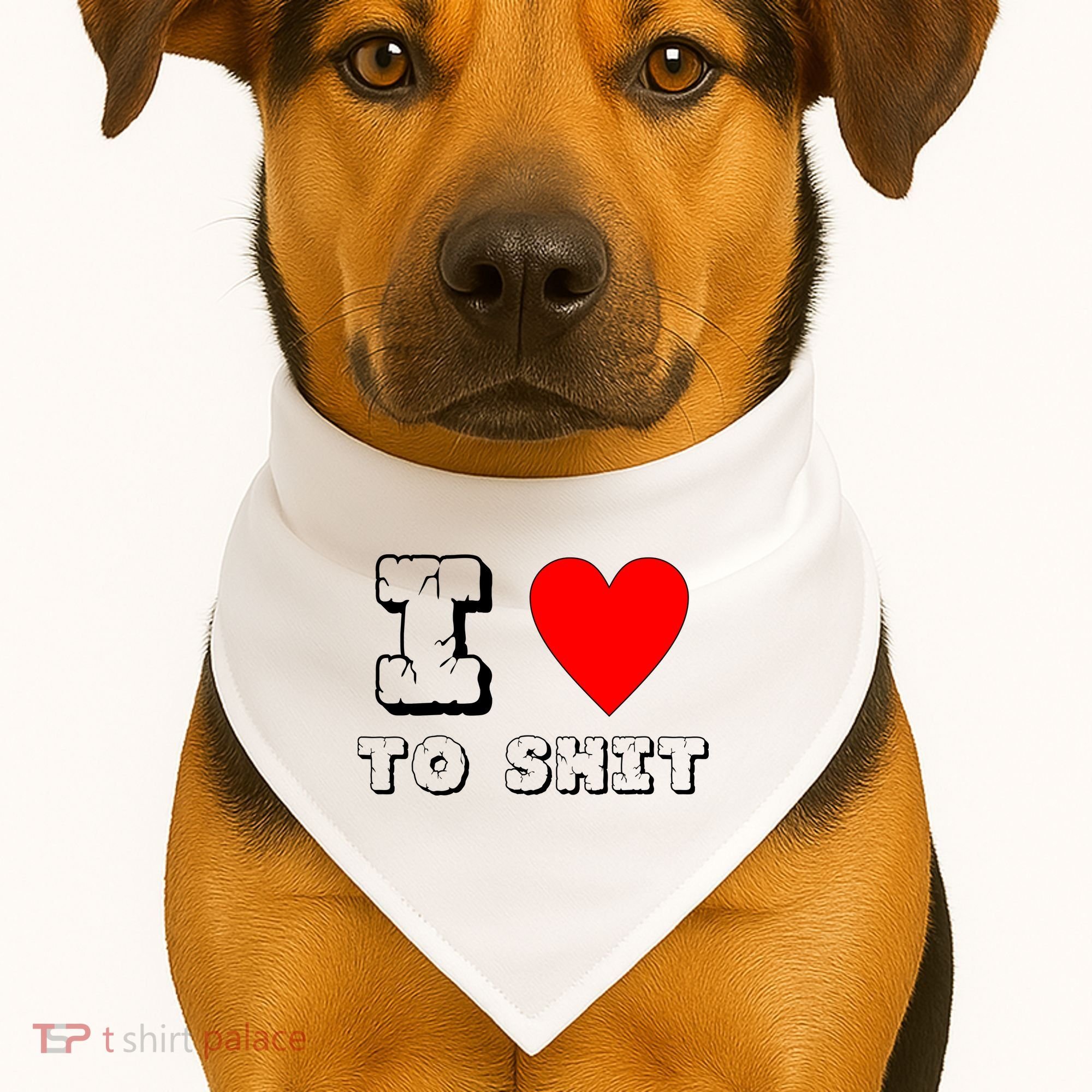 I Love To Shit USA-Made Doggie Bandana
