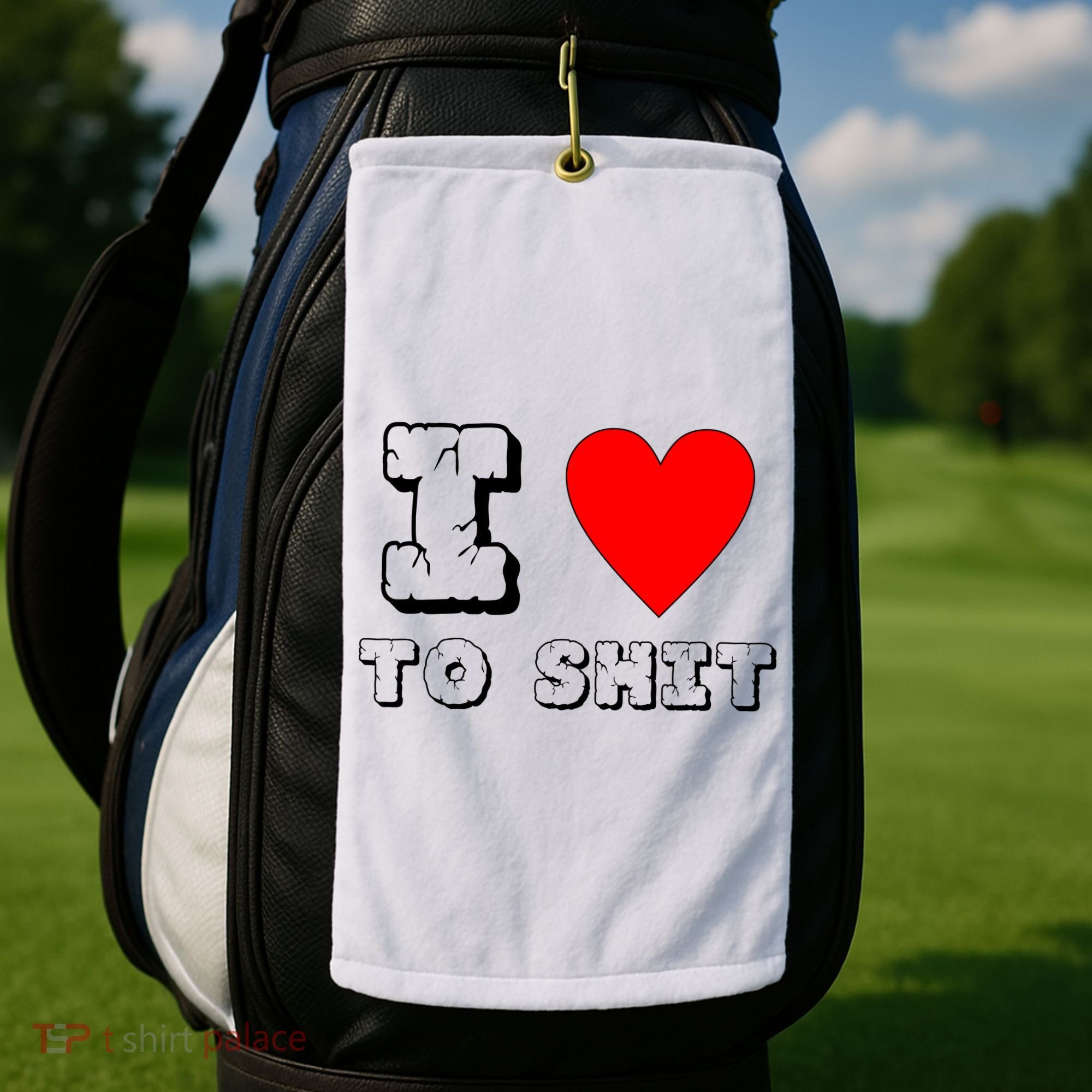 I Love To Shit Golf Towel