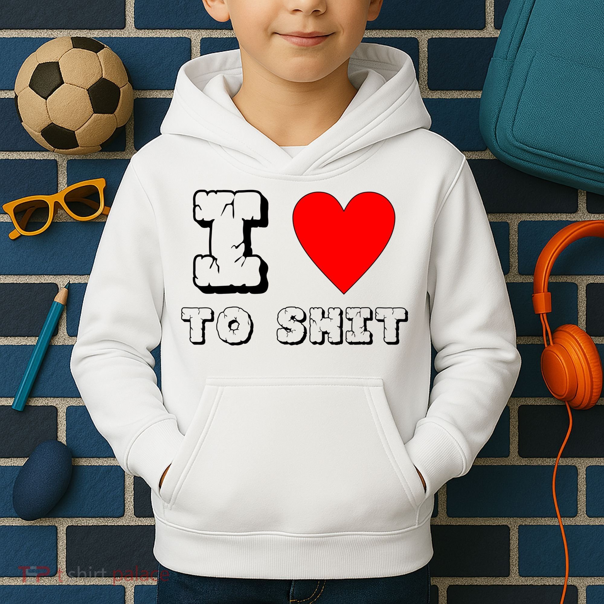 I Love To Shit Kids Hoodie