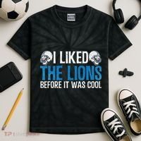 I Liked The Lions Before It Was Cool Kids Tie-Dye T-Shirt thumb 2