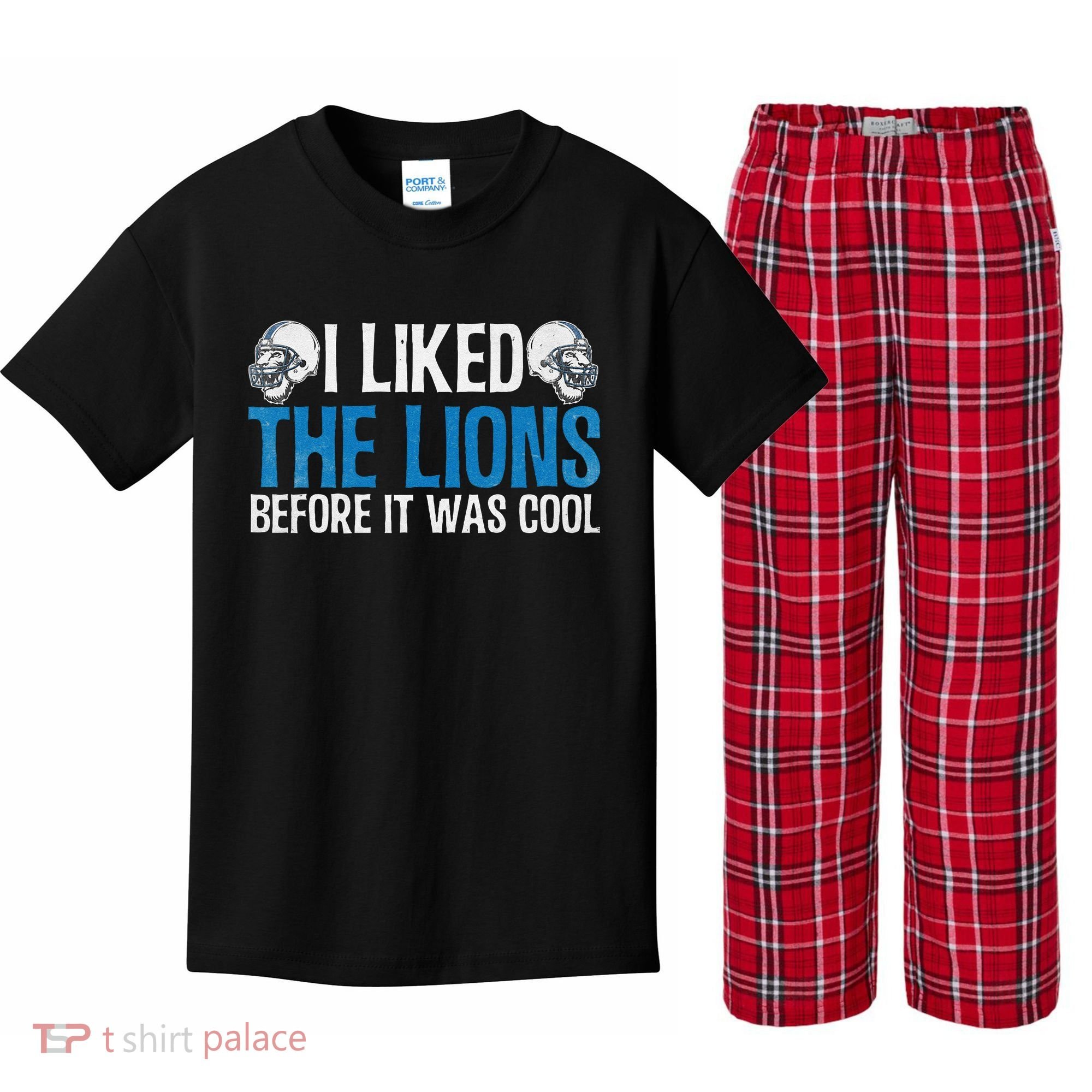 I Liked The Lions Before It Was Cool Kids Plaid Pajama Set