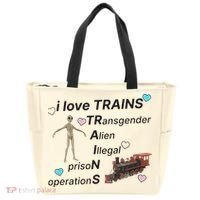 I Love Trains Alien Illegal Prison Operations Tote Bag thumb 0