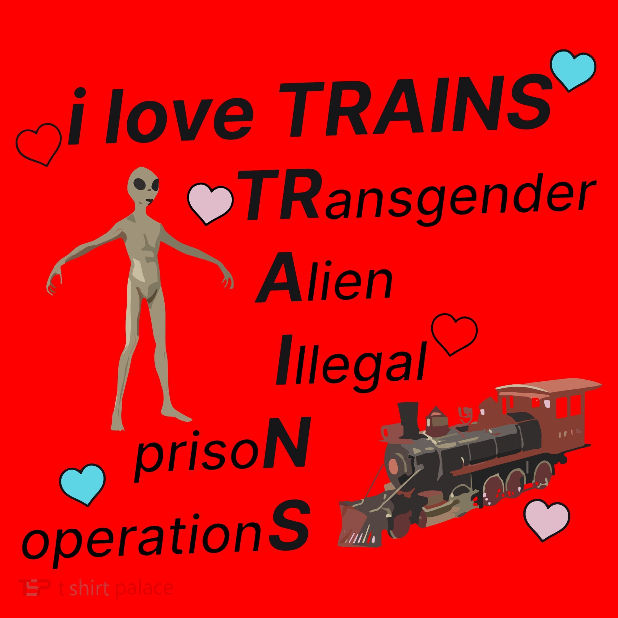 I Love Trains Alien Illegal Prison Operations Santa Hat