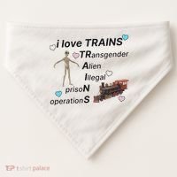 I Love Trains Alien Illegal Prison Operations USA-Made Doggie Bandana thumb 0