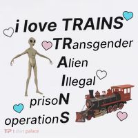 I Love Trains Alien Illegal Prison Operations USA-Made Doggie Bandana thumb 2