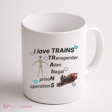 I Love Trains Alien Illegal Prison Operations Coffee Mug back