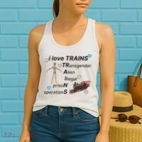 I Love Trains Alien Illegal Prison Operations Women's Tank Top thumb 2