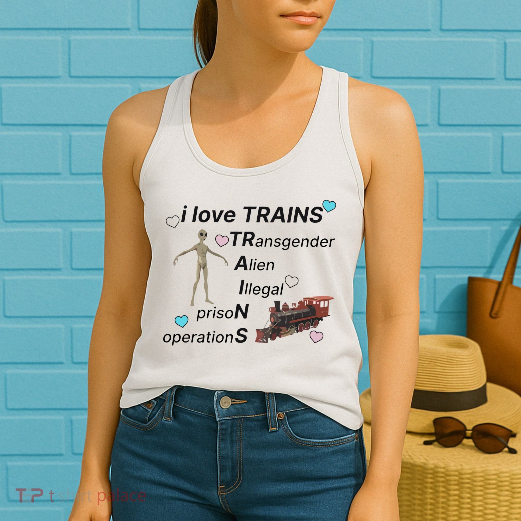I Love Trains Alien Illegal Prison Operations Women's Tank Top