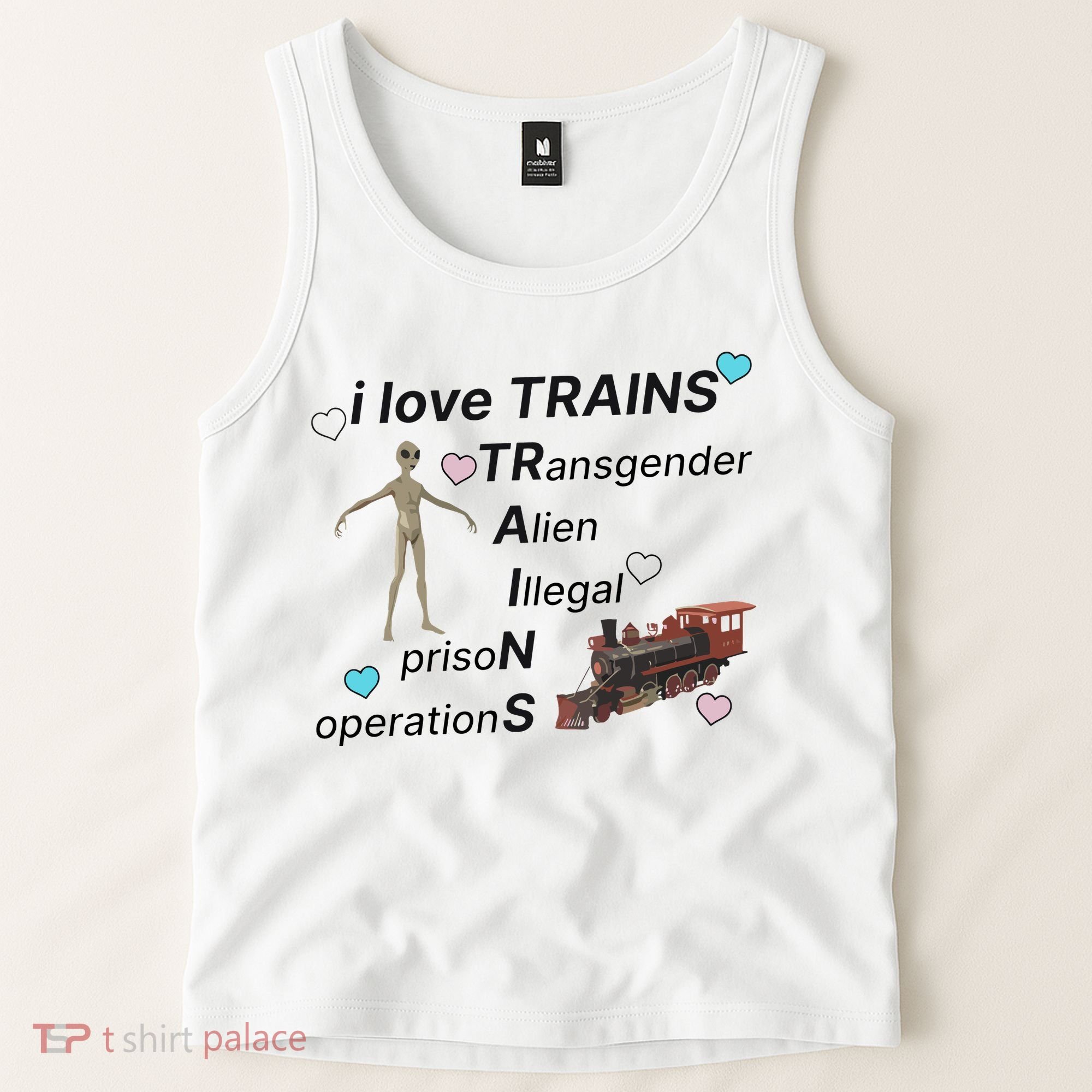 I Love Trains Alien Illegal Prison Operations Tank Top