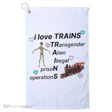I Love Trains Alien Illegal Prison Operations Golf Towel