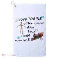 I Love Trains Alien Illegal Prison Operations Golf Towel thumb 0
