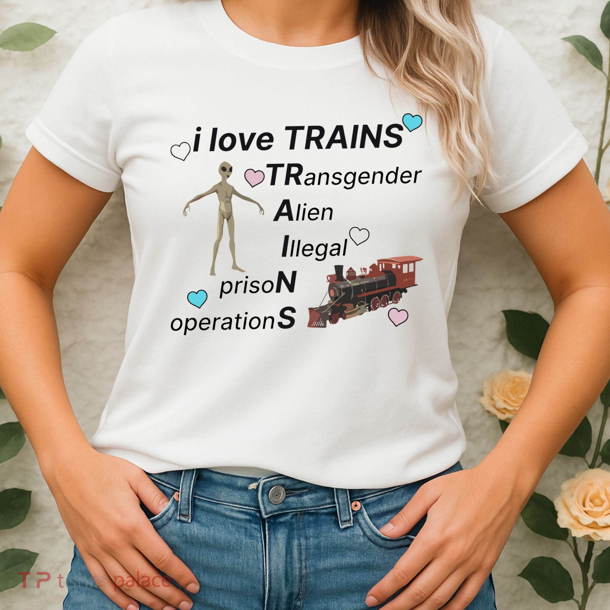 I Love Trains Alien Illegal Prison Operations Women's T-Shirt