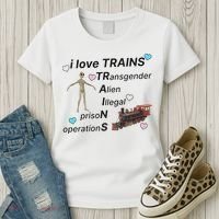 I Love Trains Alien Illegal Prison Operations Women's T-Shirt thumb 3