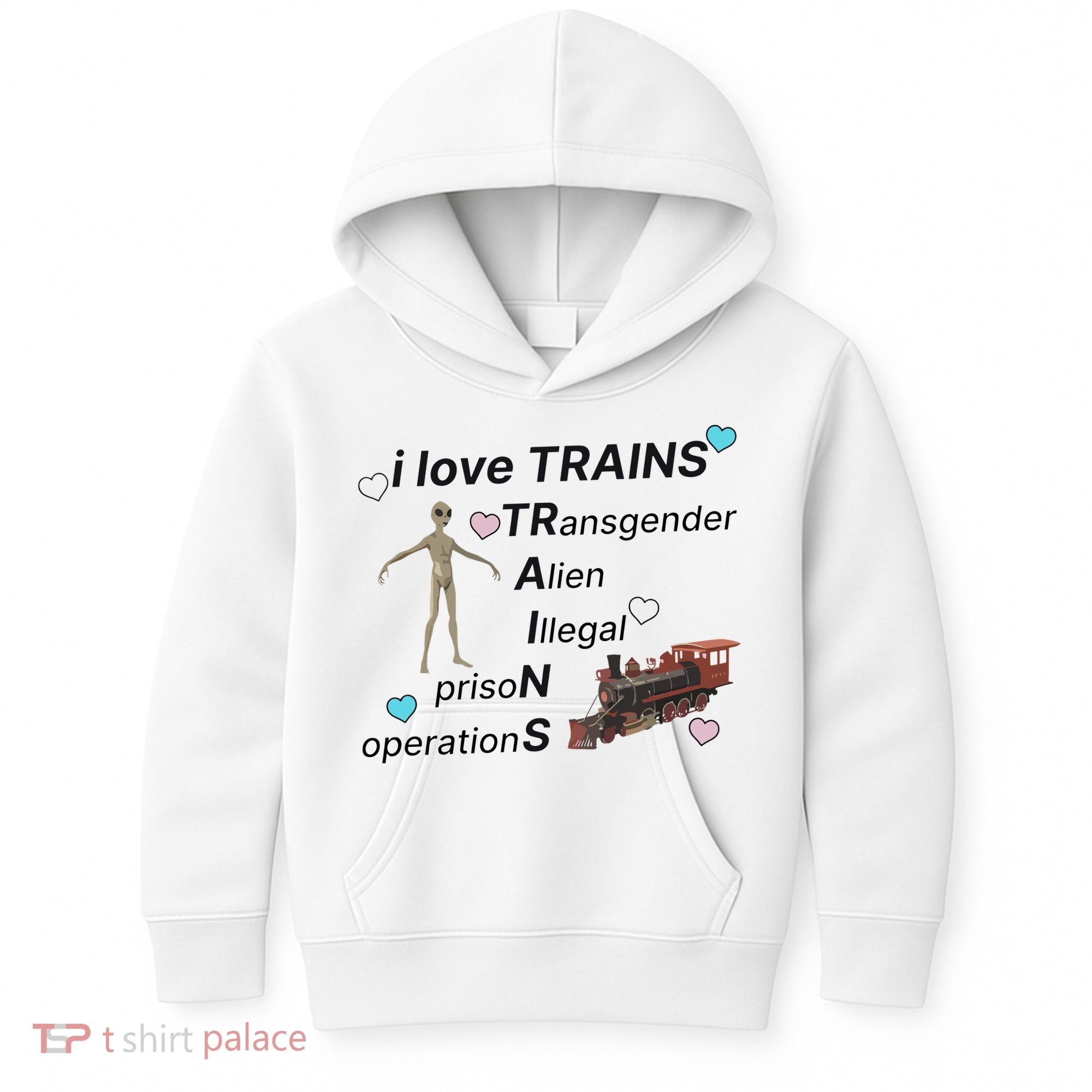 I Love Trains Alien Illegal Prison Operations Kids Hoodie