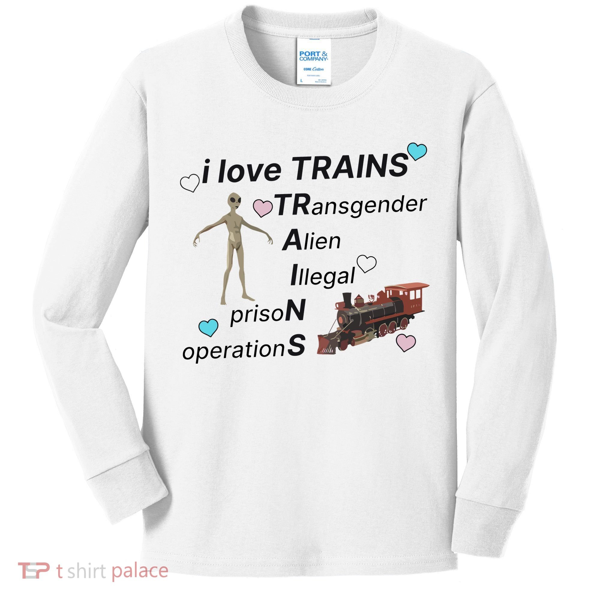 I Love Trains Alien Illegal Prison Operations Kids Long Sleeve Shirt