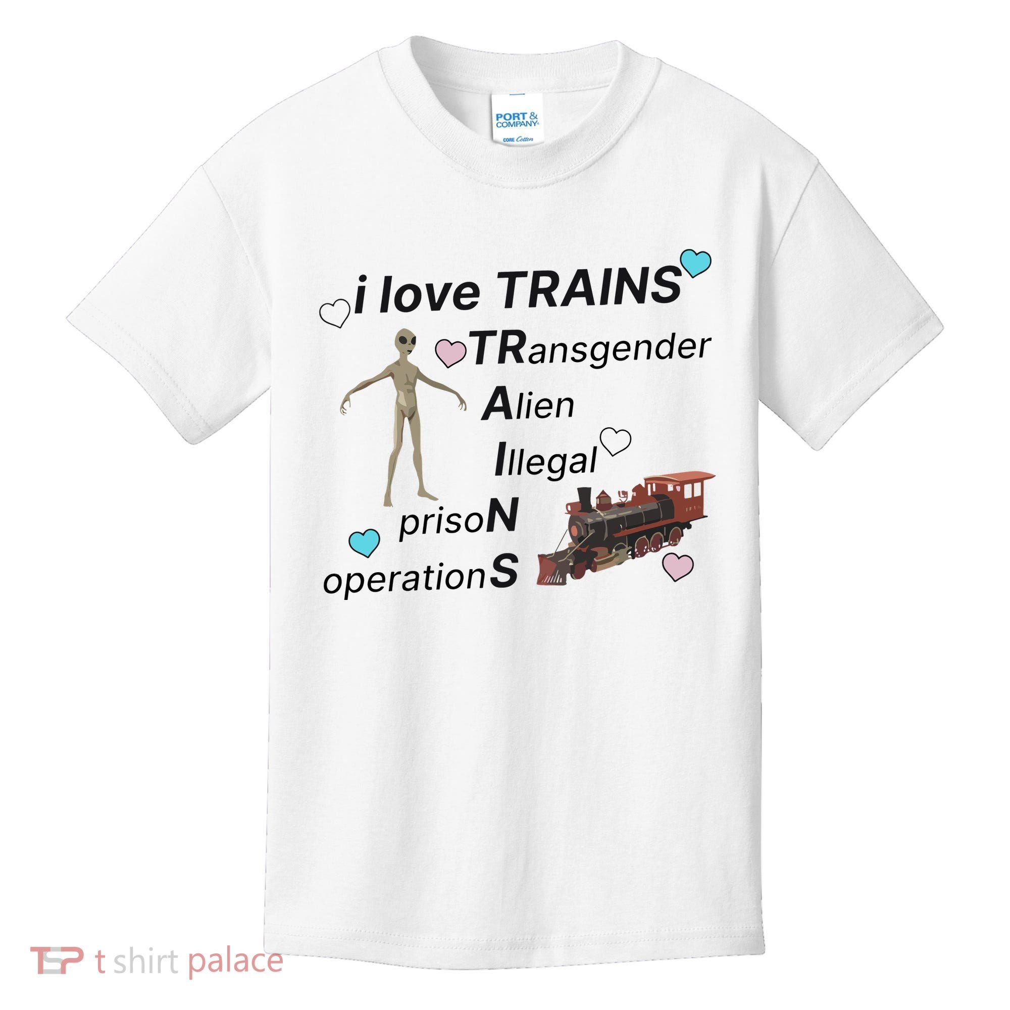 I Love Trains Alien Illegal Prison Operations Kids T-Shirt
