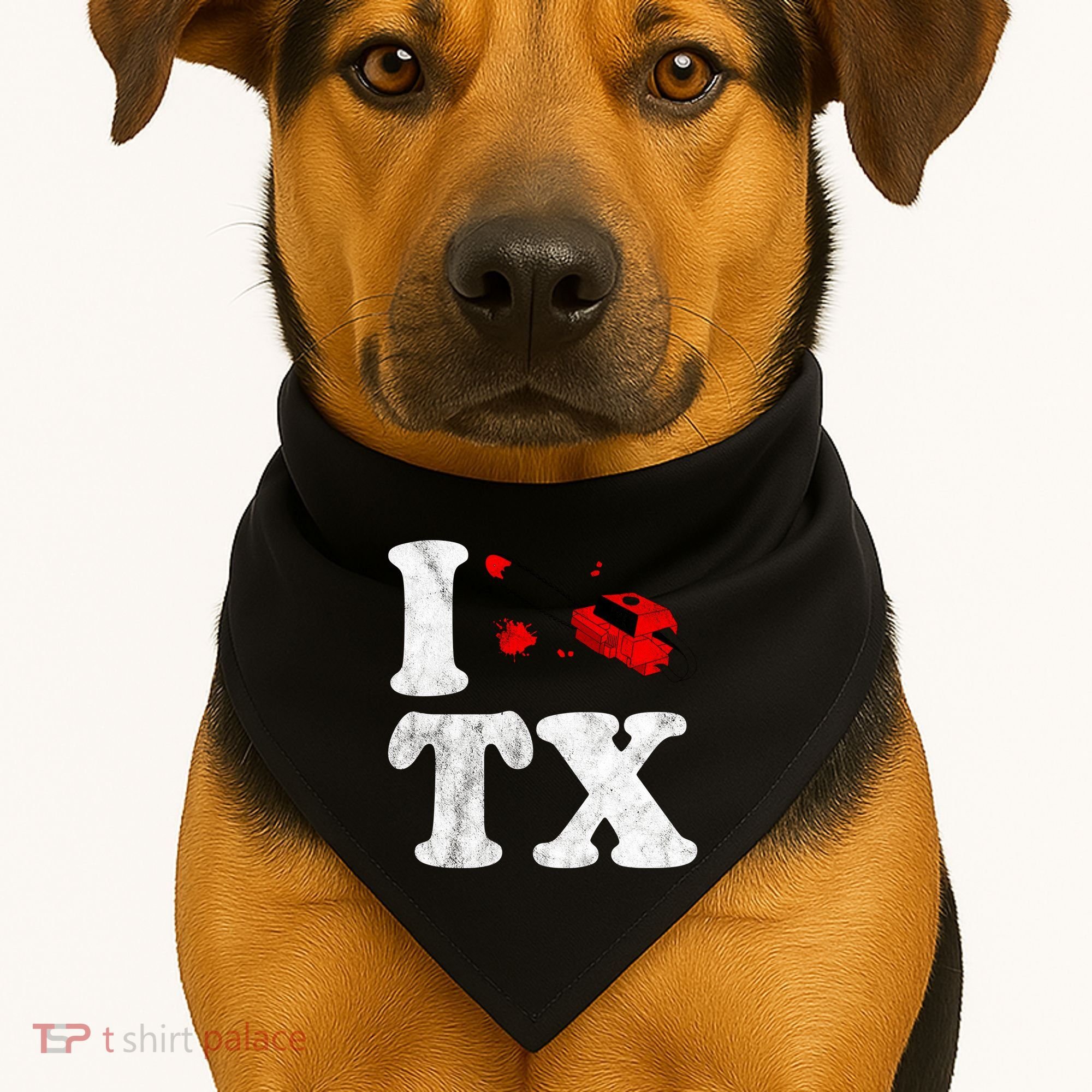 I Love Texas Chainsaw USA-Made Doggie Bandana