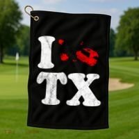 I Love Texas Chainsaw Golf Towel thumb 1