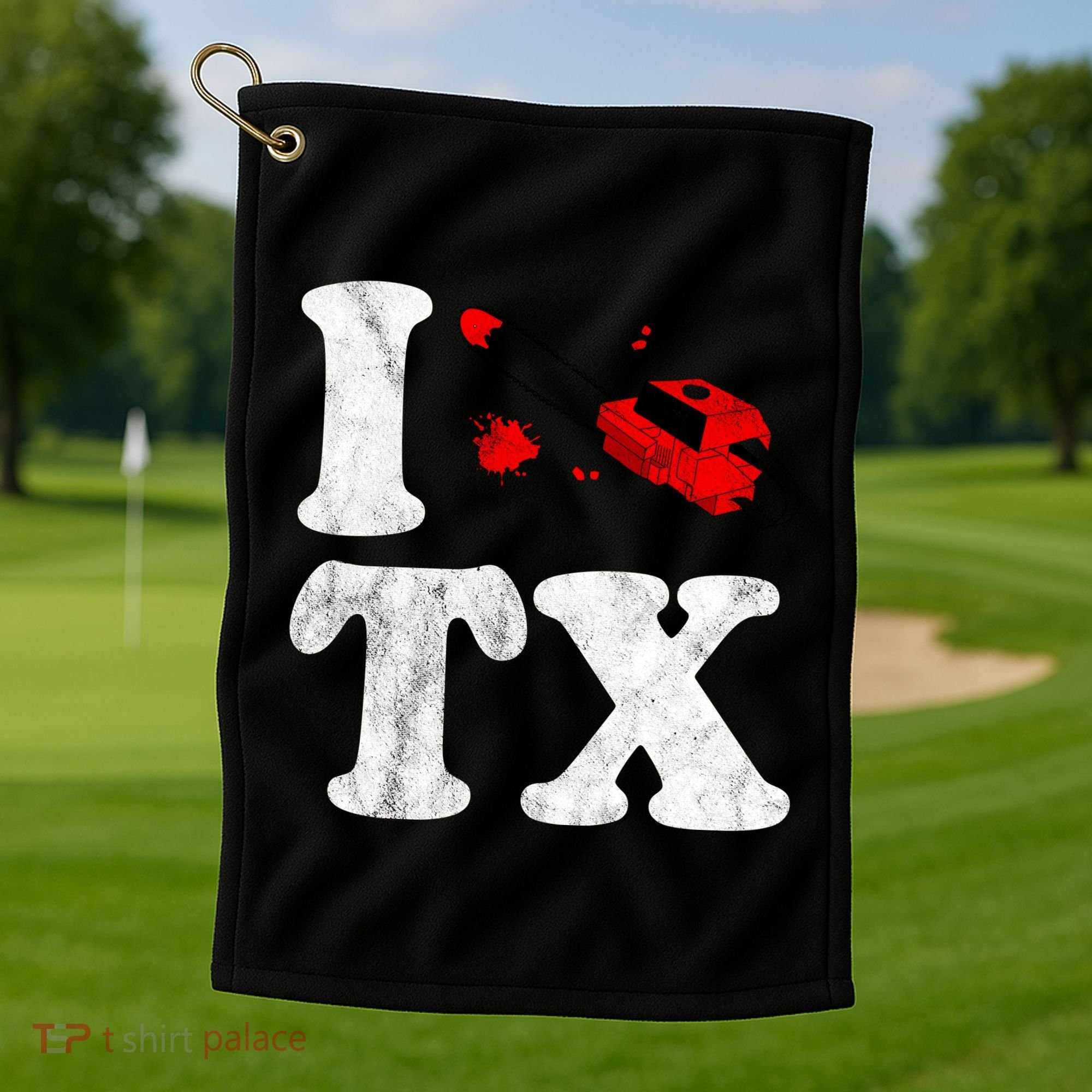 I Love Texas Chainsaw Golf Towel