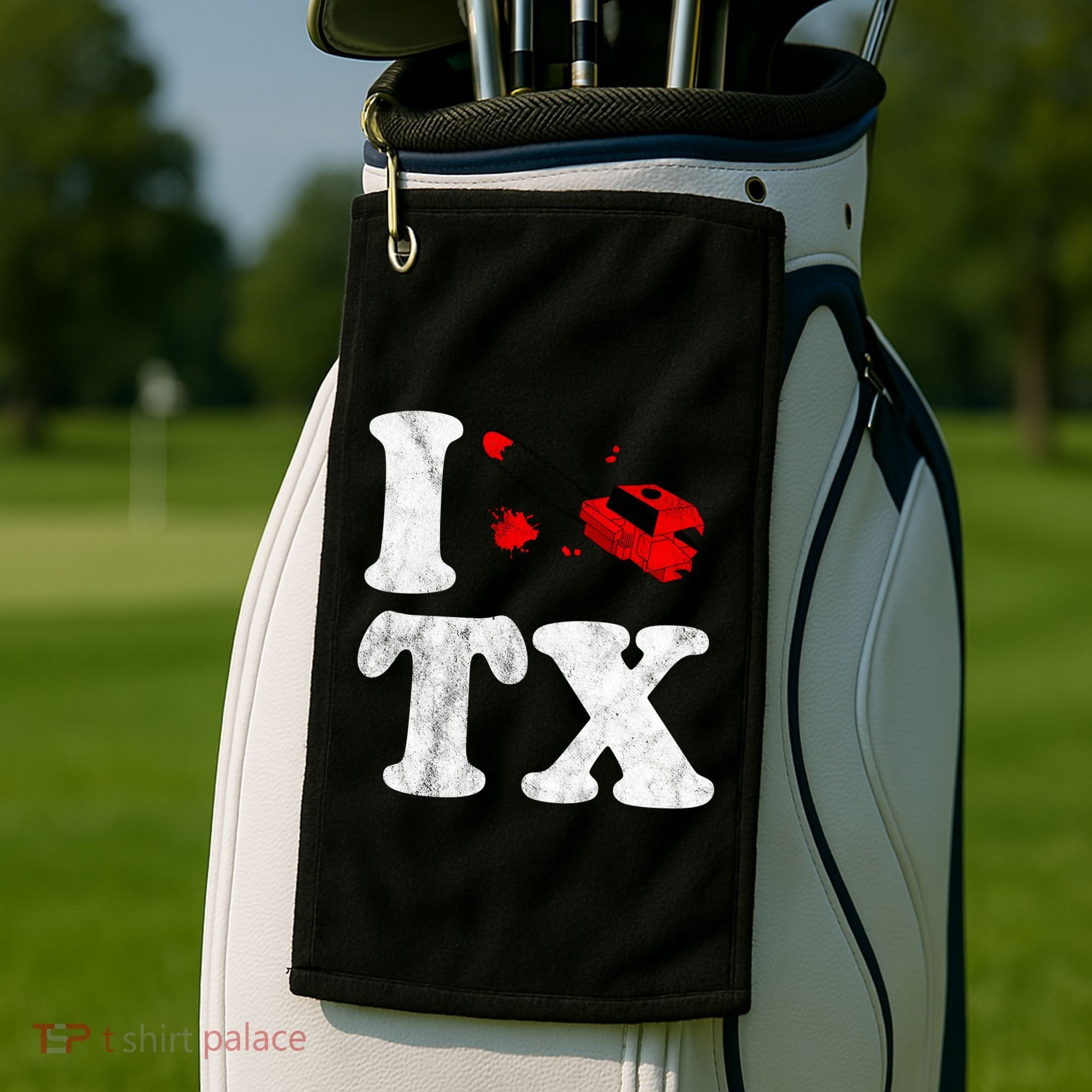 I Love Texas Chainsaw Golf Towel