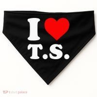 I Love T.S I Heart T.S USA-Made Doggie Bandana thumb 0