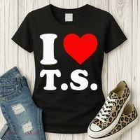 I Love T.S I Heart T.S Women's T-Shirt thumb 3