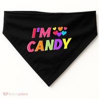 I Love To Eat Candy I'm Candy Funny Couple Matching USA-Made Doggie Bandana thumb 0