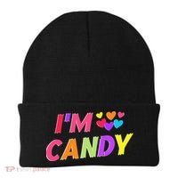 I Love To Eat Candy I'm Candy Funny Couple Matching Beanie thumb 0
