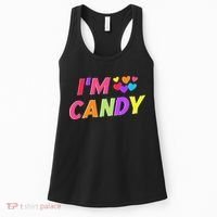 I Love To Eat Candy I'm Candy Funny Couple Matching Women's Tank Top thumb 0