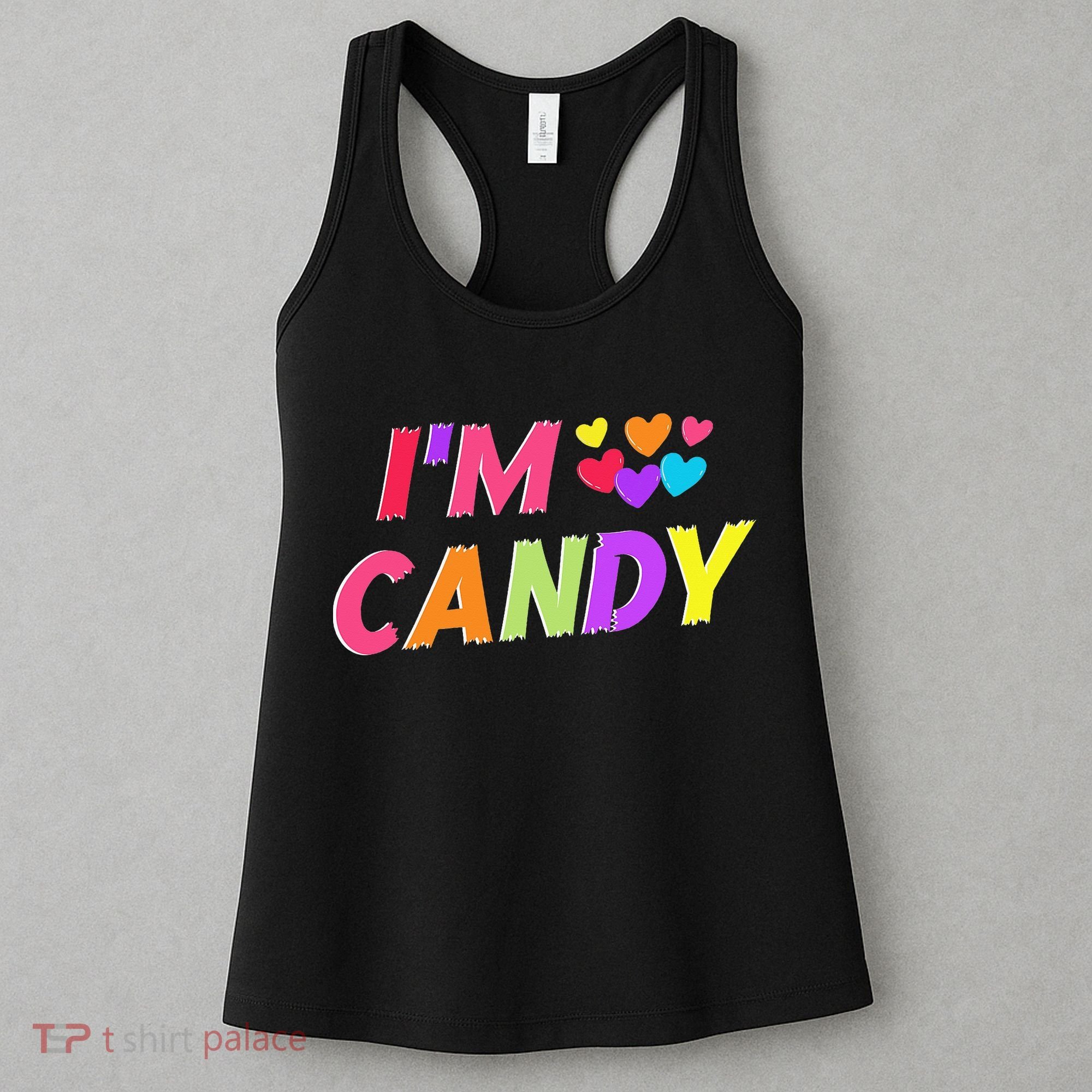 I Love To Eat Candy I'm Candy Funny Couple Matching Women's Tank Top