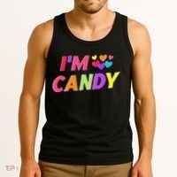 I Love To Eat Candy I'm Candy Funny Couple Matching Tank Top thumb 3