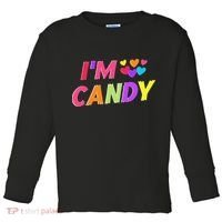 I Love To Eat Candy I'm Candy Funny Couple Matching Toddler Long Sleeve Shirt thumb 0