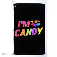 I Love To Eat Candy I'm Candy Funny Couple Matching Golf Towel thumb 0