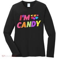 I Love To Eat Candy I'm Candy Funny Couple Matching Women's Long Sleeve Shirt thumb 0