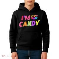 I Love To Eat Candy I'm Candy Funny Couple Matching Kids Hoodie thumb 4
