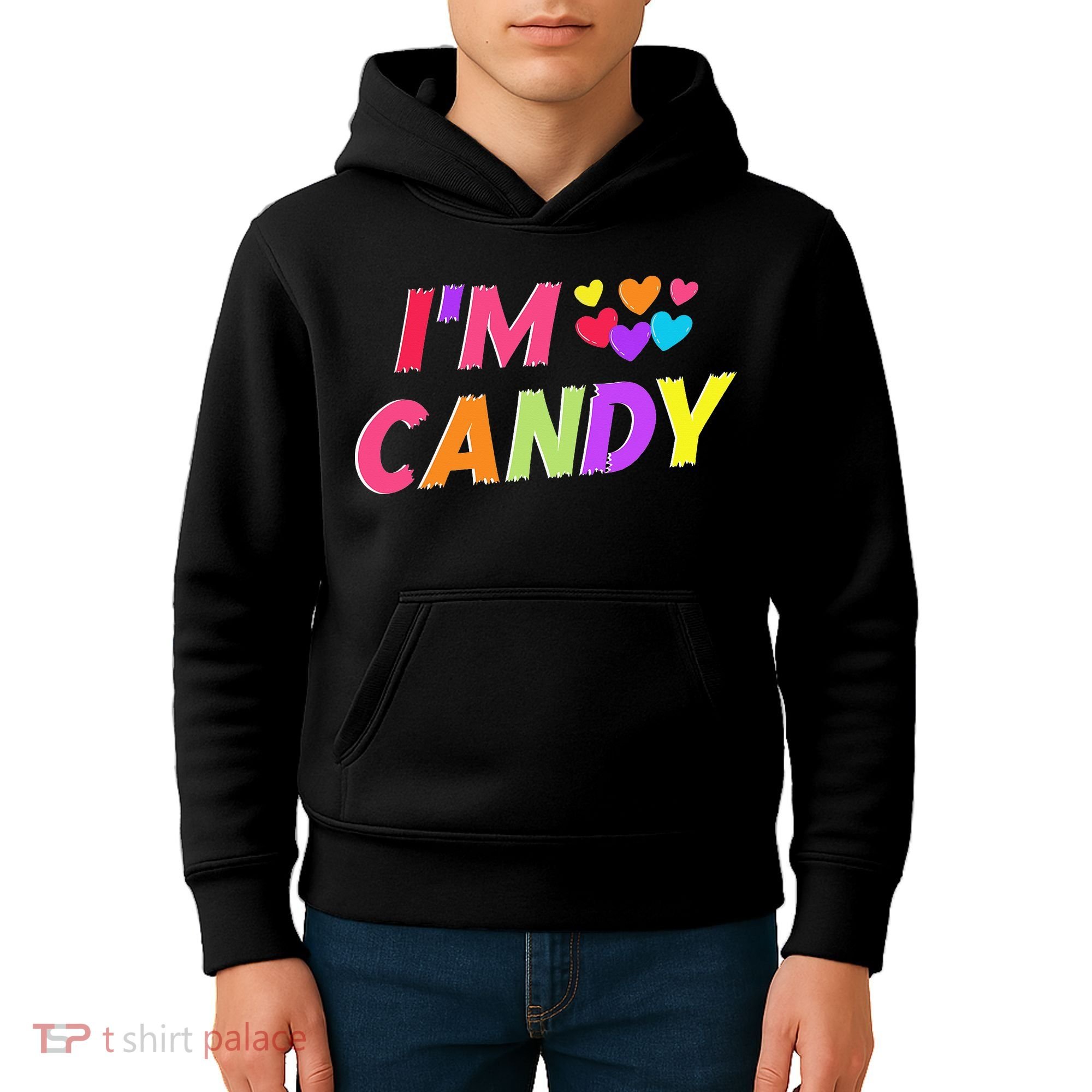 I Love To Eat Candy I'm Candy Funny Couple Matching Kids Hoodie