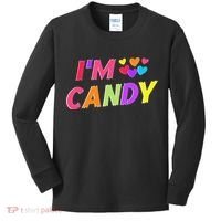I Love To Eat Candy I'm Candy Funny Couple Matching Kids Long Sleeve Shirt thumb 0