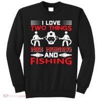 I Love Two Things Firefighting And Fishing Sweatshirt thumb 0