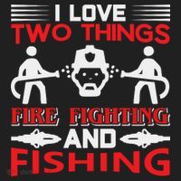 I Love Two Things Firefighting And Fishing Beanie thumb 2