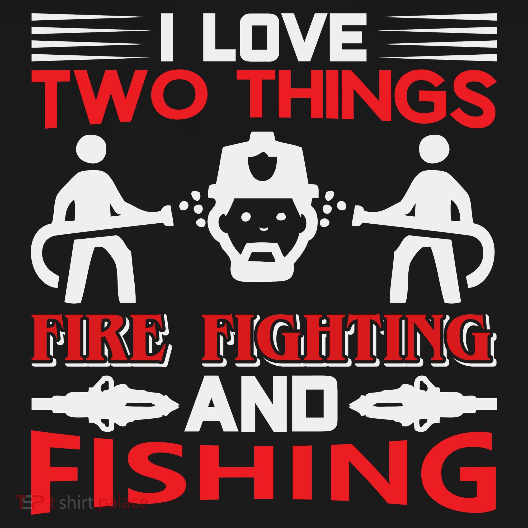 I Love Two Things Firefighting And Fishing Women's Hoodie
