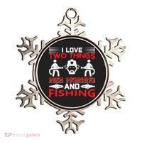 I Love Two Things Firefighting And Fishing Ornament thumb 0