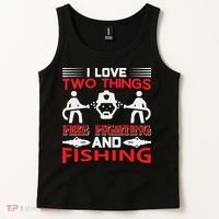 I Love Two Things Firefighting And Fishing Tank Top thumb 2