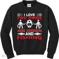 I Love Two Things Firefighting And Fishing Kids Sweatshirt thumb 0