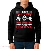 I Love Two Things Firefighting And Fishing Kids Hoodie thumb 4
