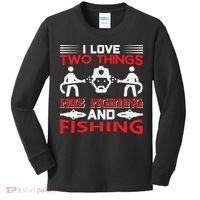 I Love Two Things Firefighting And Fishing Kids Long Sleeve Shirt thumb 0