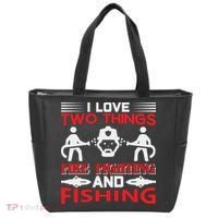 I Love Two Things Firefighting And Fishing Tote Bag thumb 0