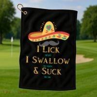 I Lick The Salt Swallow The Tequila And Suck The Lime Cool Gift Golf Towel thumb 1
