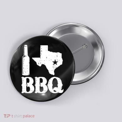I Love Texas Bbq Button