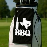 I Love Texas Bbq Golf Towel thumb 2